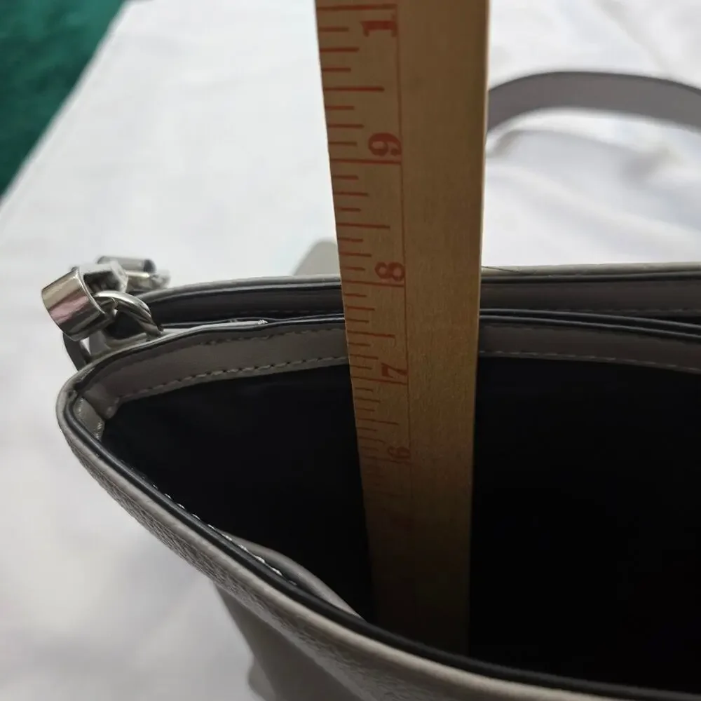 Calvin Klein Dove Gray Faux Leather Crossbody Bag Magnetic Flap Zip Pocket